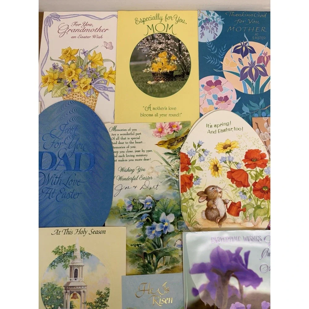 Vintage Easter Greeting Cards Fronts ONLY Scrapbooking Crafts Lot of 50+ Bunnies